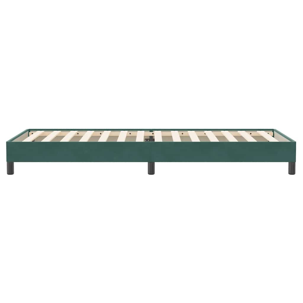 vidaXL Pat cu arcuri fără saltea verde închis 80x220 cm catifea