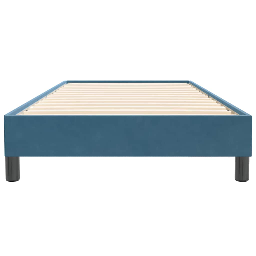 vidaXL Pat cu arcuri fără saltea Albastru închis 80x220 cm catifea vidaXL Pat cu arcuri fără saltea Albastru închis 80x220 cm catifea