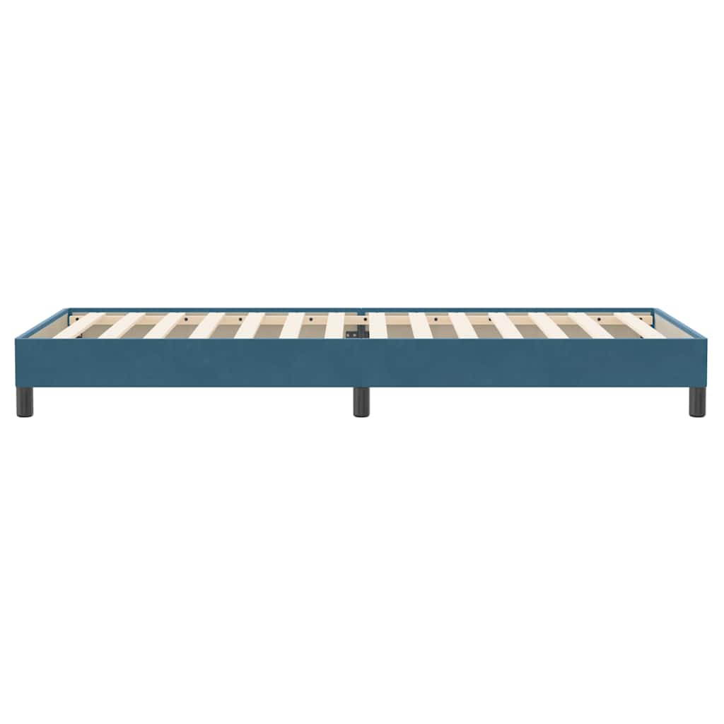 vidaXL Pat cu arcuri fără saltea Albastru închis 80x220 cm catifea vidaXL Pat cu arcuri fără saltea Albastru închis 80x220 cm catifea