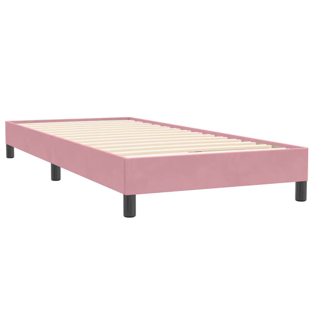 vidaXL Pat cu arcuri fără saltea roz 80x220 cm catifea vidaXL Pat cu arcuri fără saltea roz 80x220 cm catifea