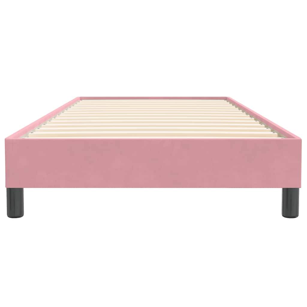 vidaXL Pat cu arcuri fără saltea roz 80x220 cm catifea vidaXL Pat cu arcuri fără saltea roz 80x220 cm catifea