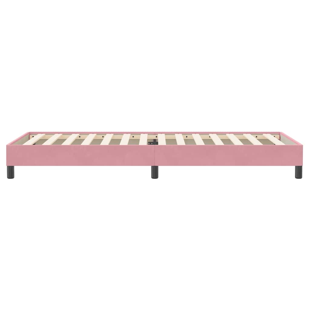 vidaXL Pat cu arcuri fără saltea roz 80x220 cm catifea vidaXL Pat cu arcuri fără saltea roz 80x220 cm catifea