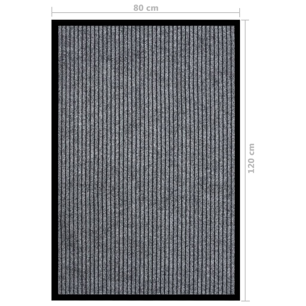 vidaXL Covoraș de ușă, gri cu dungi, 80x120 cm