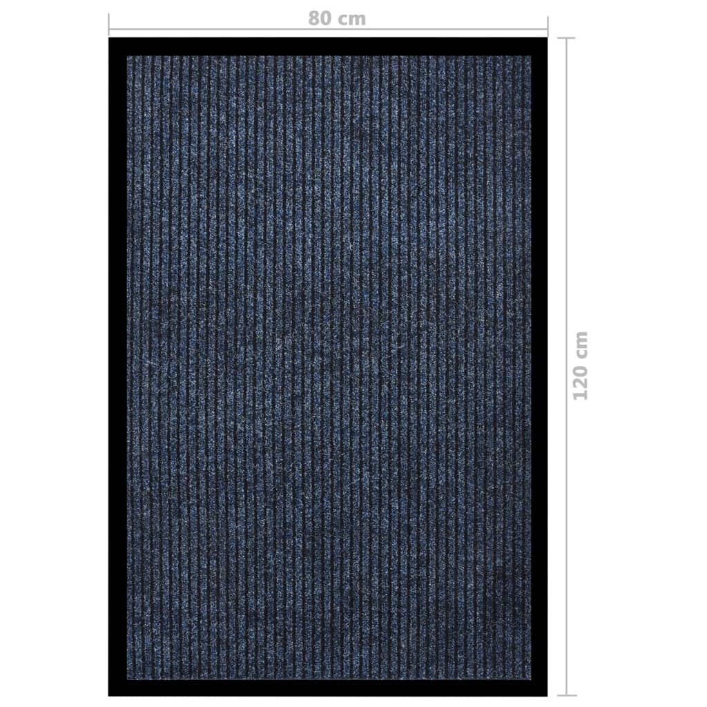 vidaXL Covoraș de ușă, albastru, 80x120 cm, cu dungi
