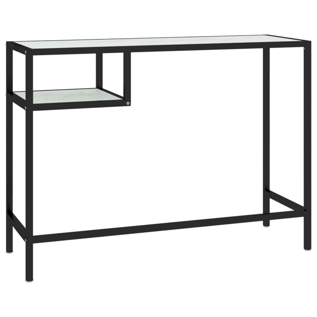 vidaXL Birou calculator, alb marmură, 100x36x74 cm, sticlă securizată vidaXL Birou calculator, alb marmură, 100x36x74 cm, sticlă securizată