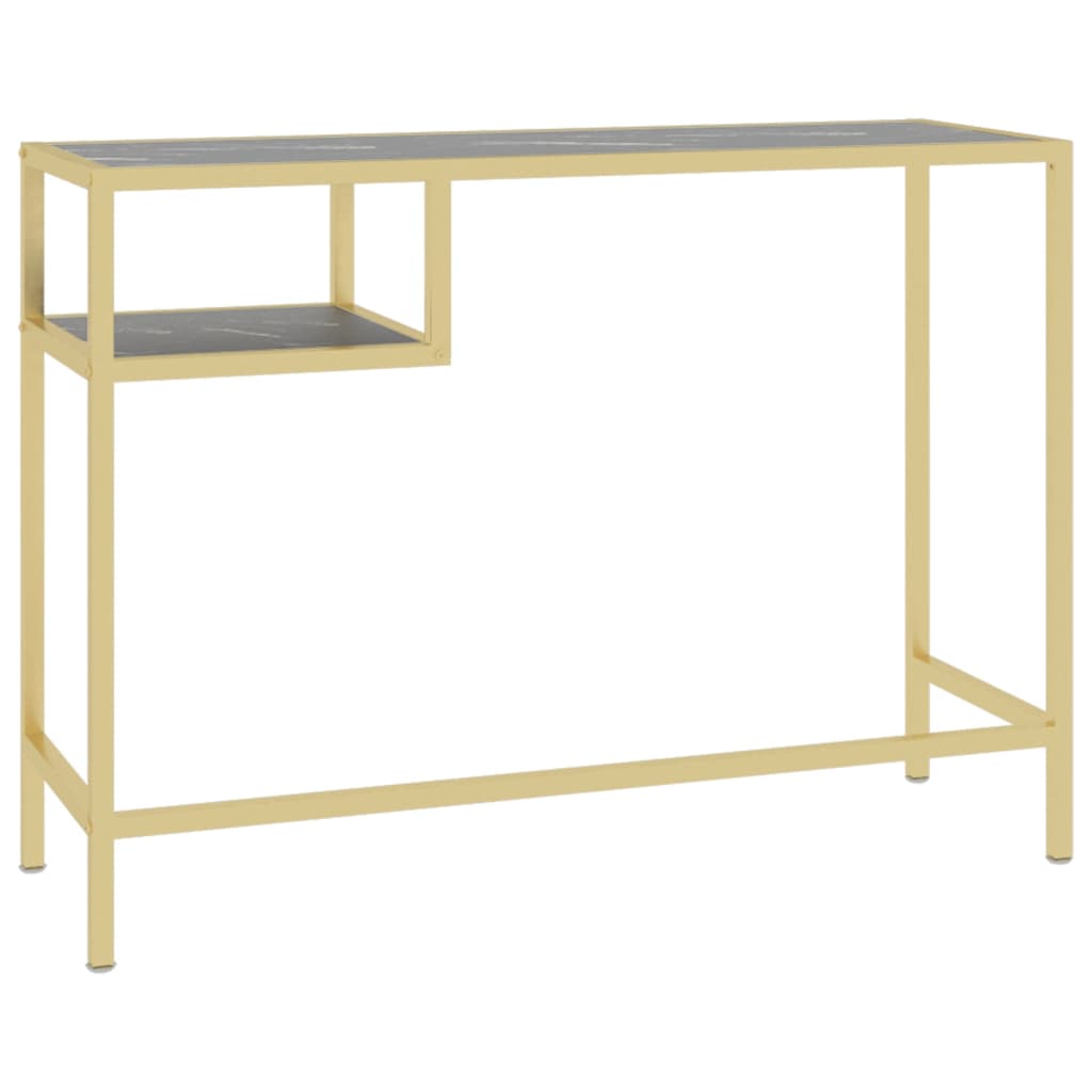vidaXL Birou calculator, negru marmură, 100x36x74 cm sticlă securizată vidaXL Birou calculator, negru marmură, 100x36x74 cm sticlă securizată