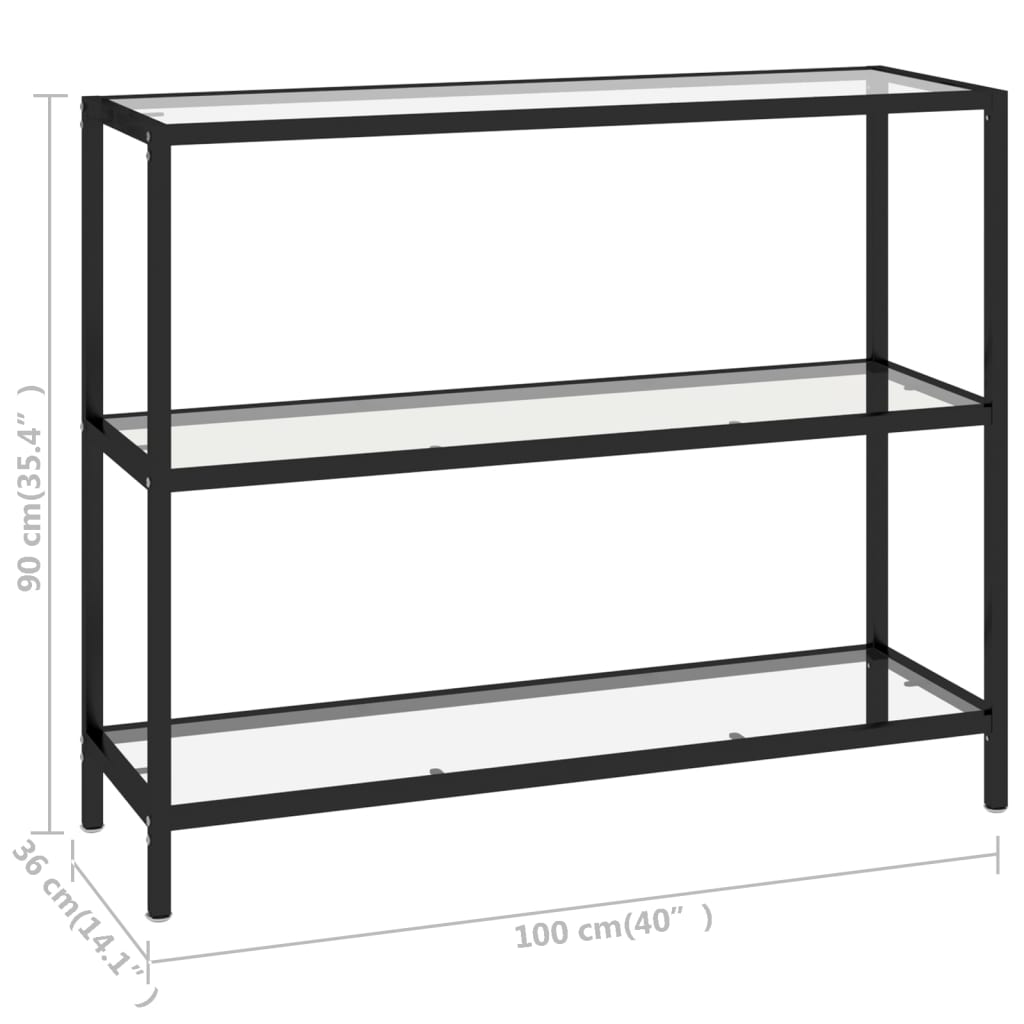 vidaXL Raft, transparent, 100x36x90 cm, sticlă securizată vidaXL Raft, transparent, 100x36x90 cm, sticlă securizată