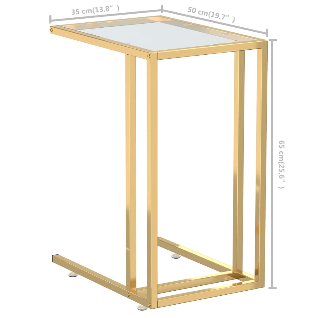 vidaXL Masă laterală de calculator, 50x35x65 cm, sticlă transparentă vidaXL Masă laterală de calculator, 50x35x65 cm, sticlă transparentă