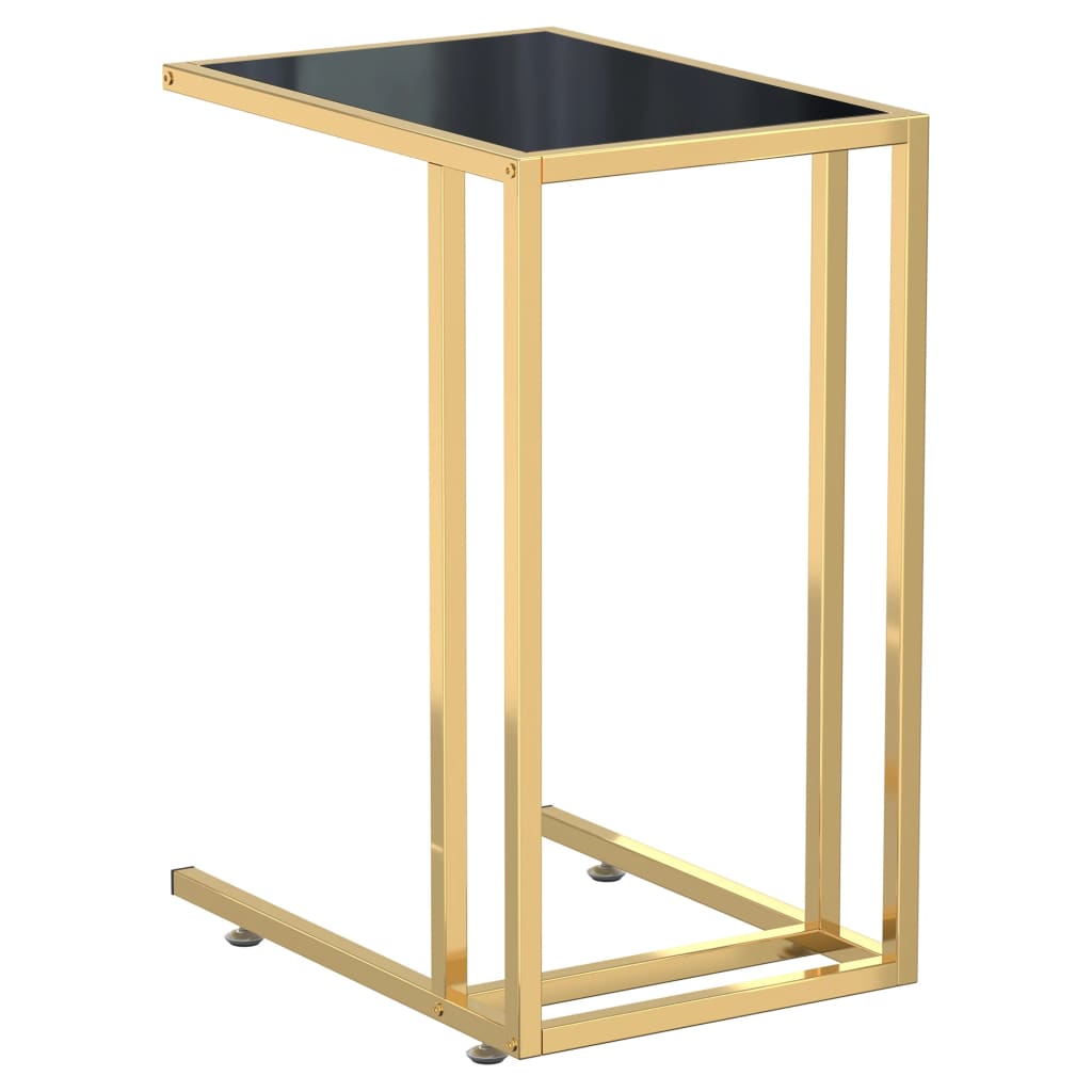 vidaXL Masă laterală calculator negru 50x35x65 cm sticlă transparentă vidaXL Masă laterală calculator negru 50x35x65 cm sticlă transparentă