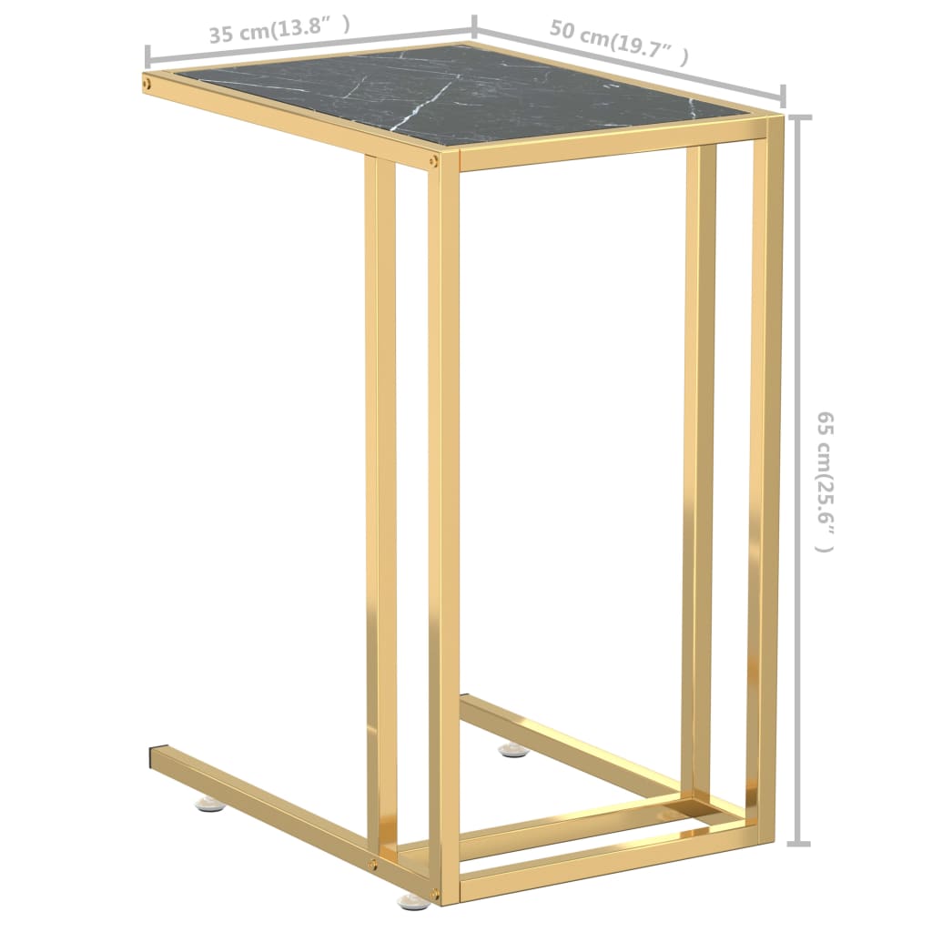 vidaXL Masă laterală calculator negru marmură 50x35x65 cm sticlă vidaXL Masă laterală calculator negru marmură 50x35x65 cm sticlă