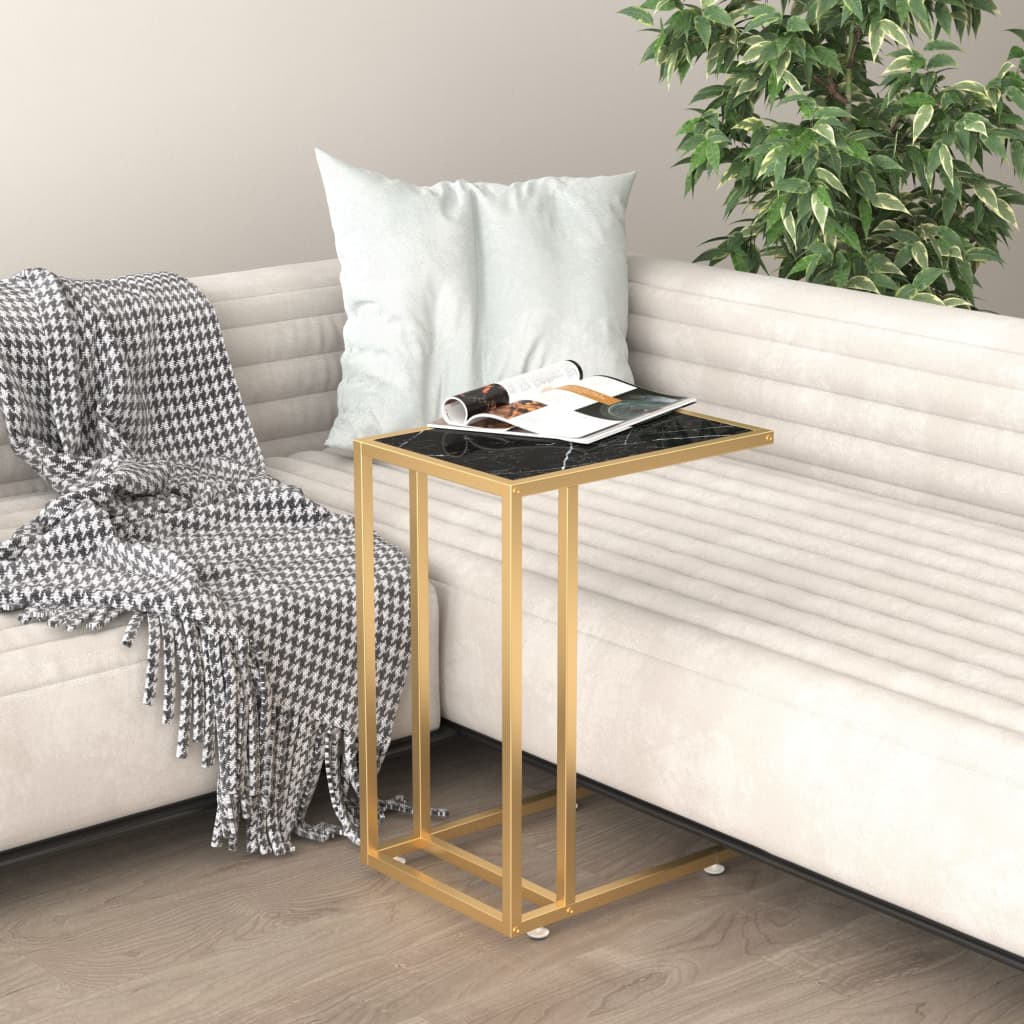 vidaXL Masă laterală calculator negru marmură 50x35x65 cm sticlă vidaXL Masă laterală calculator negru marmură 50x35x65 cm sticlă