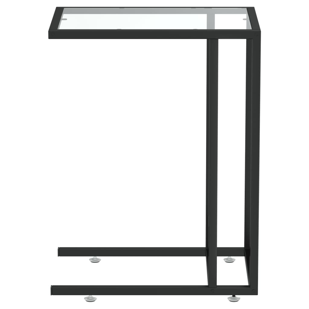 vidaXL Masă laterală de calculator, transparent, 50x35x65 cm, sticlă vidaXL Masă laterală de calculator, transparent, 50x35x65 cm, sticlă