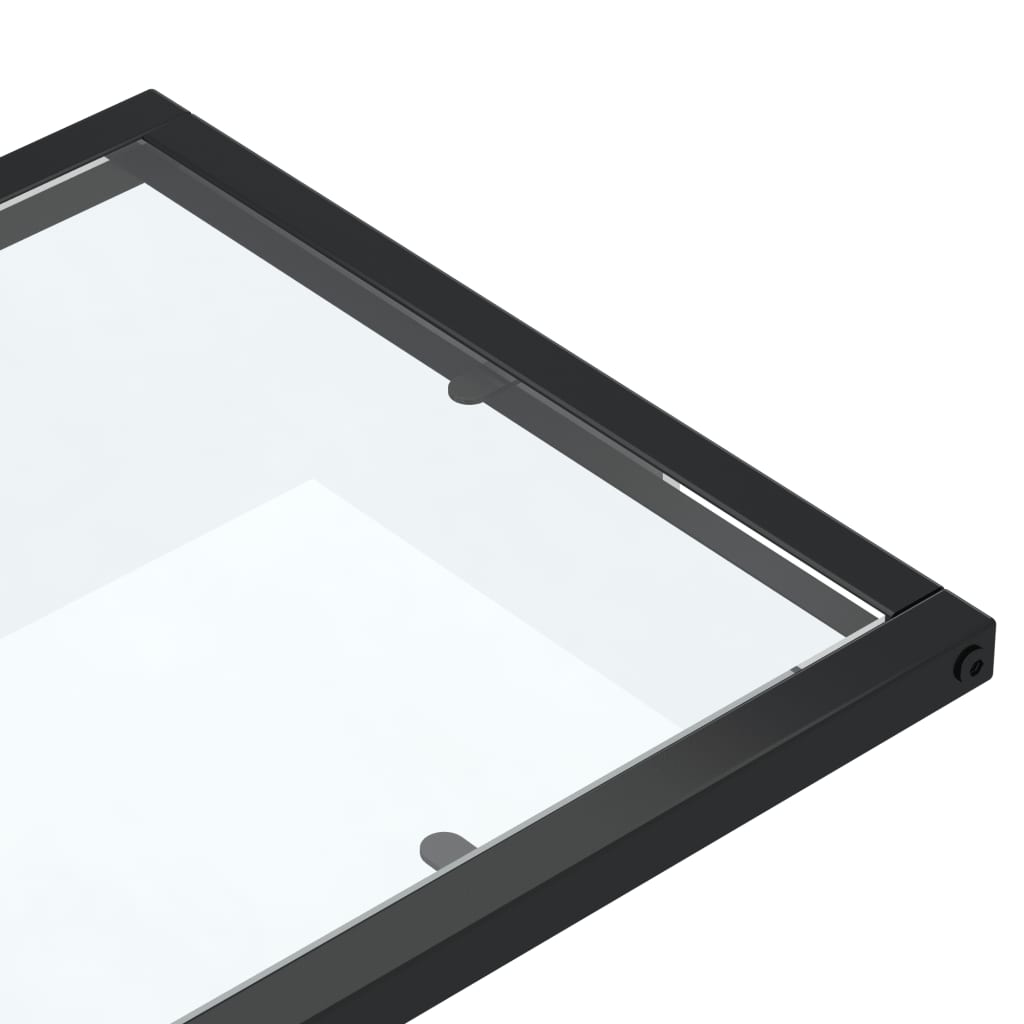 vidaXL Masă laterală de calculator, transparent, 50x35x65 cm, sticlă vidaXL Masă laterală de calculator, transparent, 50x35x65 cm, sticlă