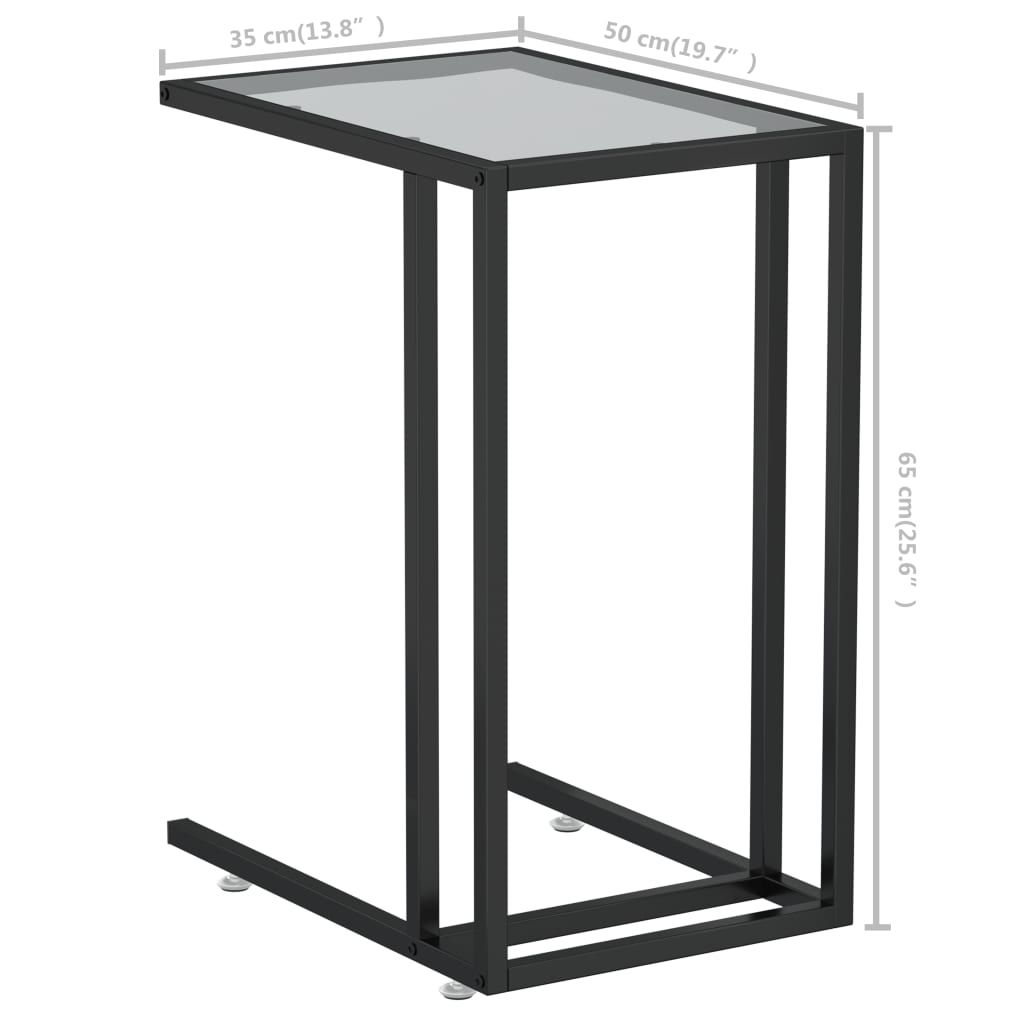 vidaXL Masă laterală de calculator, transparent, 50x35x65 cm, sticlă vidaXL Masă laterală de calculator, transparent, 50x35x65 cm, sticlă