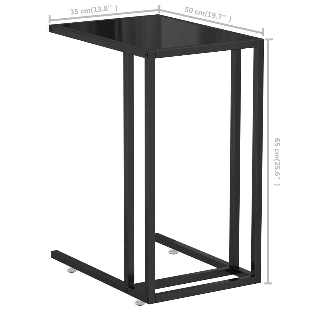 vidaXL Masă laterală de calculator negru 50x35x65 cm sticlă securizată vidaXL Masă laterală de calculator negru 50x35x65 cm sticlă securizată