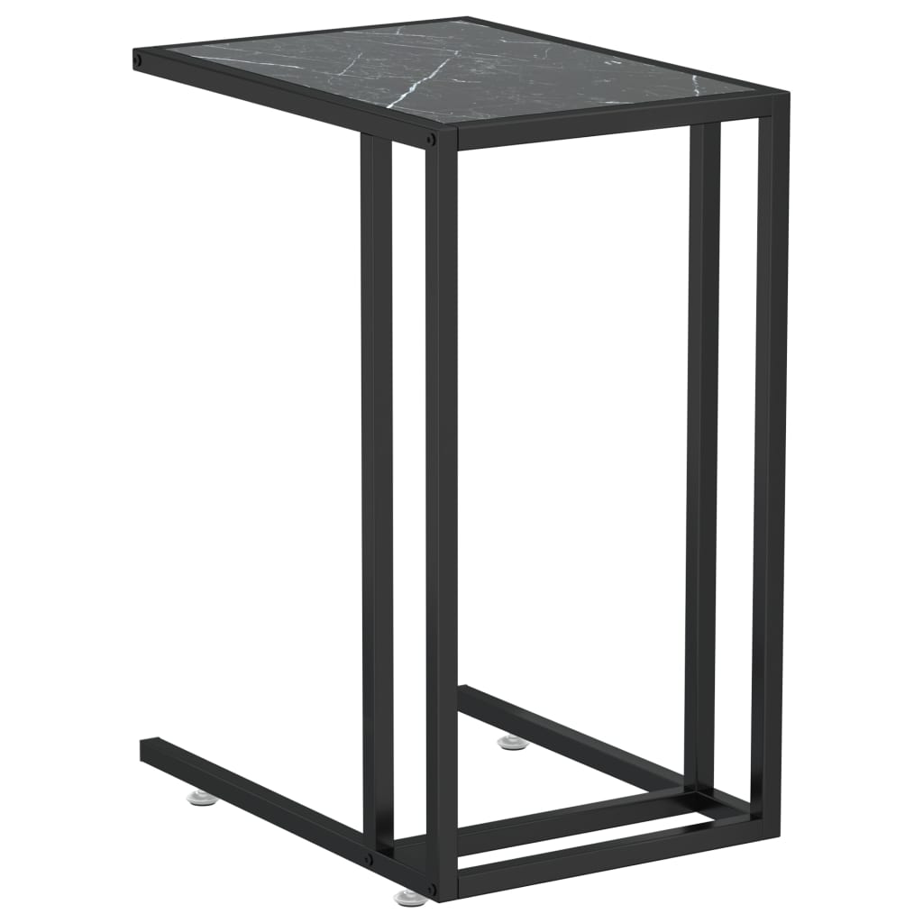 vidaXL Masă laterală de calculator negru marmură 50x35x65 cm sticlă vidaXL Masă laterală de calculator negru marmură 50x35x65 cm sticlă