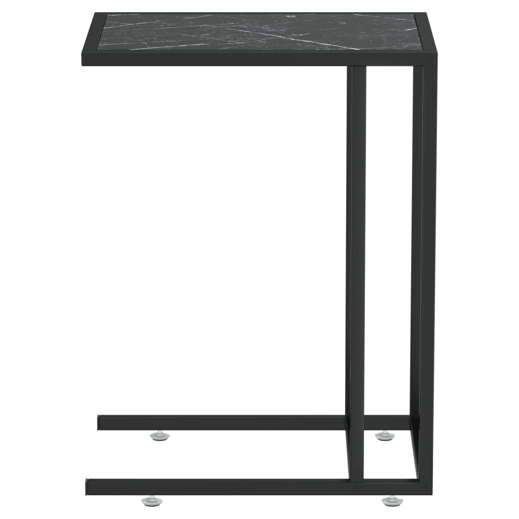 vidaXL Masă laterală de calculator negru marmură 50x35x65 cm sticlă vidaXL Masă laterală de calculator negru marmură 50x35x65 cm sticlă