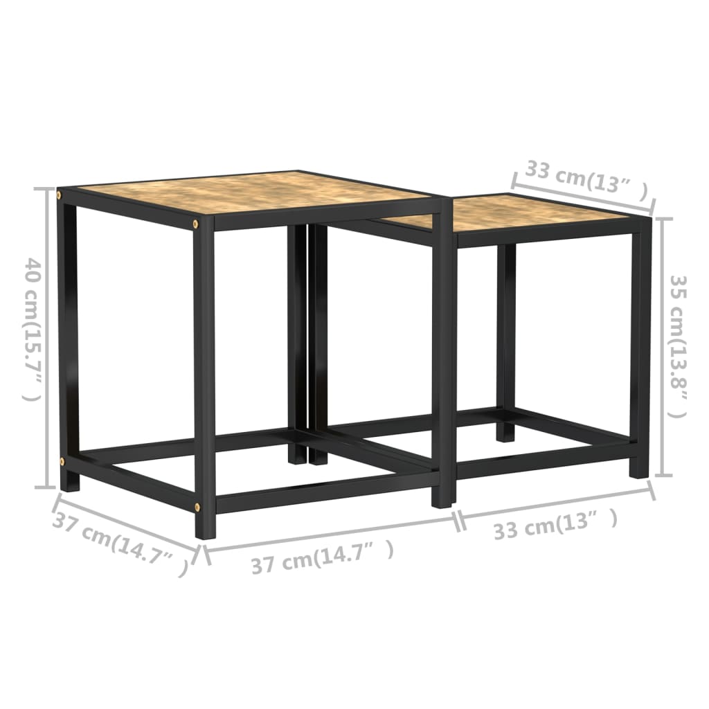 vidaXL Mese de ceai, 2 buc., negru și galben, MDF vidaXL Mese de ceai, 2 buc., negru și galben, MDF