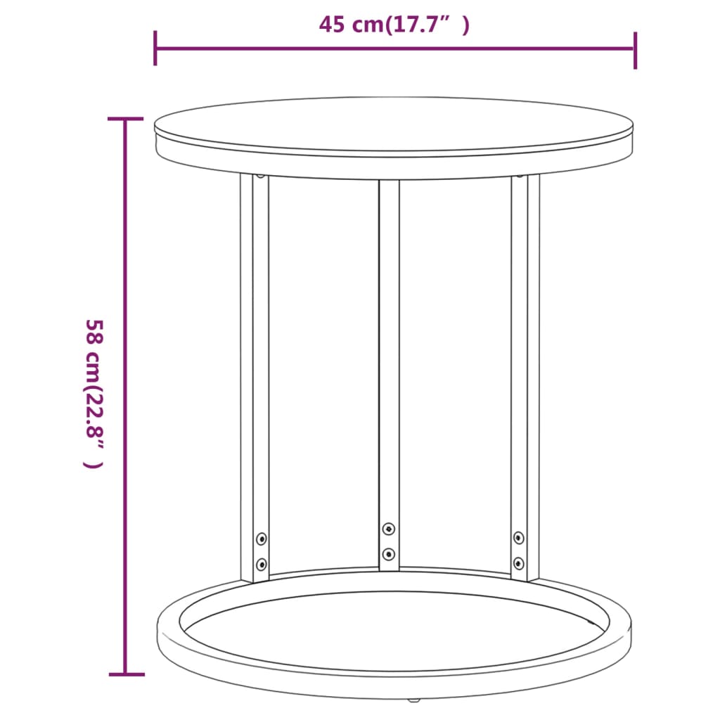 vidaXL Masă laterală,45 cm, auriu și negru, sticlă securizată vidaXL Masă laterală,45 cm, auriu și negru, sticlă securizată