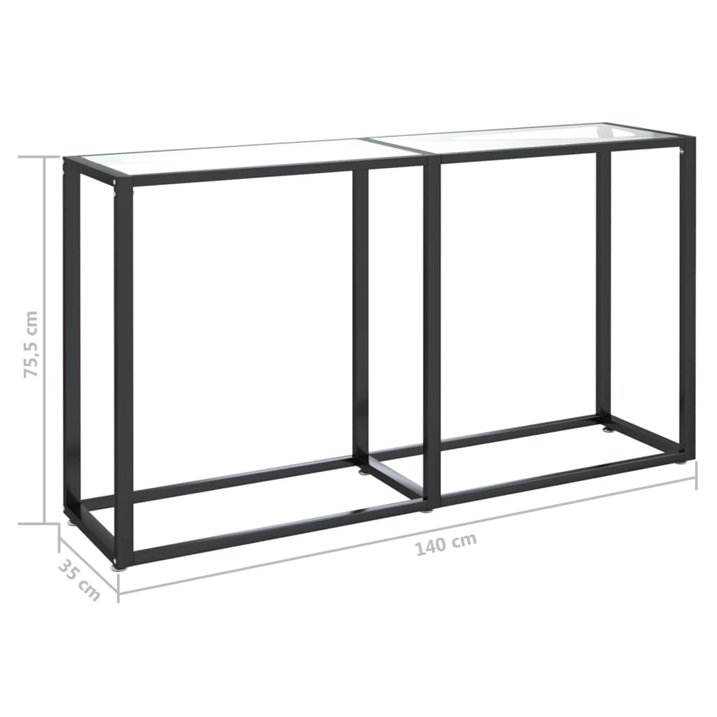 vidaXL Masă consolă, transparent, 140x35x75,5 cm, sticlă securizată vidaXL Masă consolă, transparent, 140x35x75,5 cm, sticlă securizată