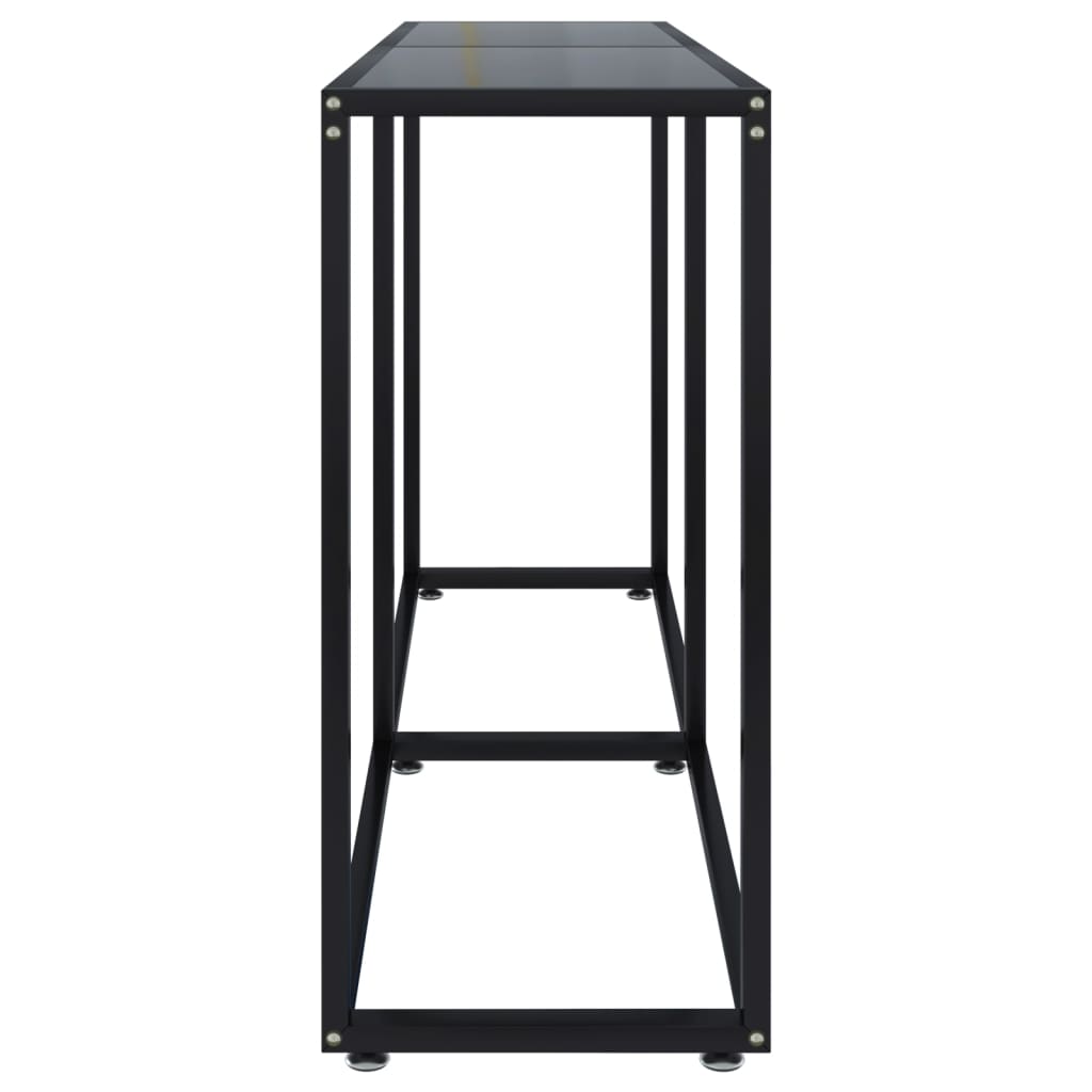 vidaXL Masă consolă, negru, 140x35x75,5 cm, sticlă securizată
