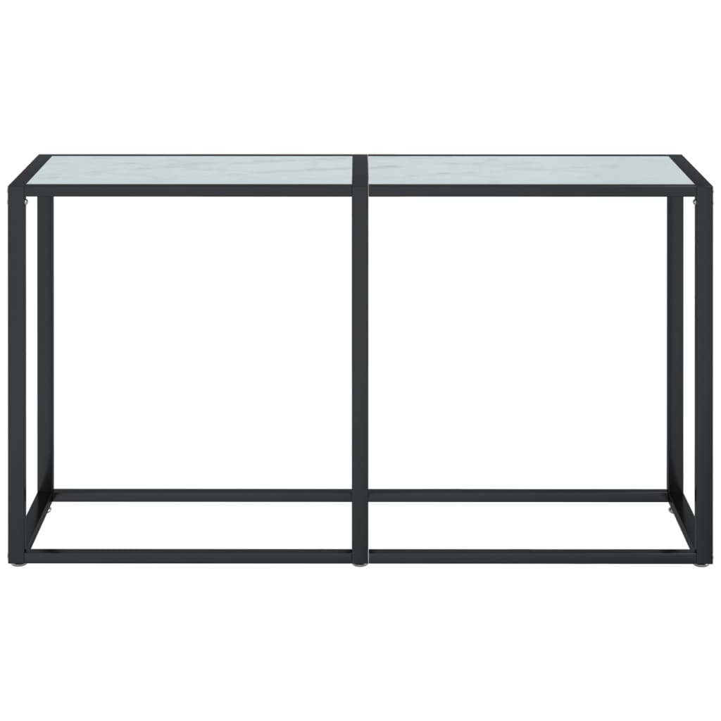 vidaXL Masă consolă, marmură albă, 140x35x75,5 cm, sticlă securizată