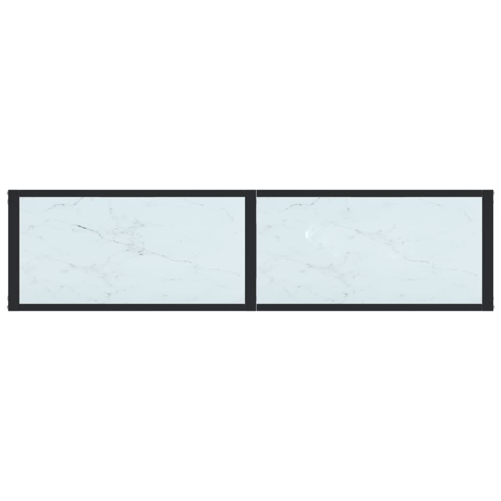 vidaXL Masă consolă, marmură albă, 140x35x75,5 cm, sticlă securizată