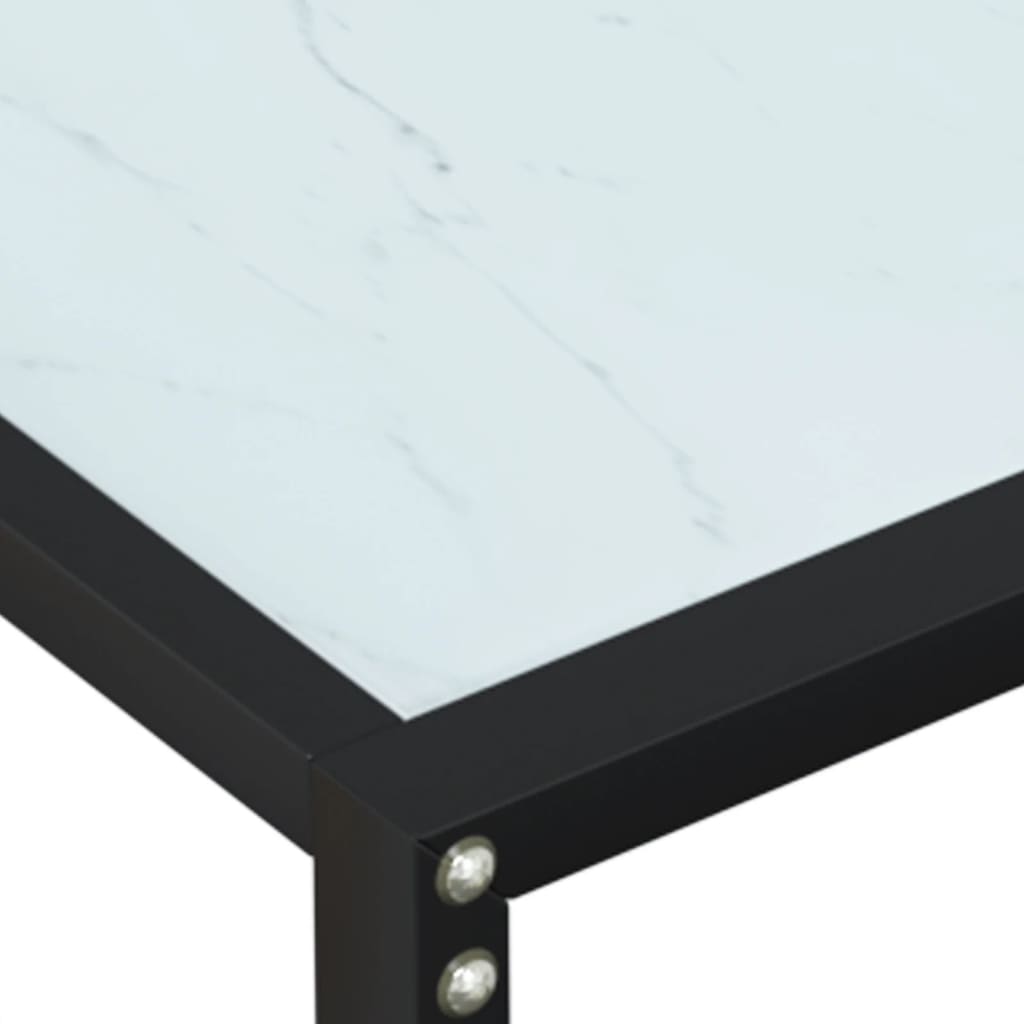 vidaXL Masă consolă, marmură albă, 140x35x75,5 cm, sticlă securizată