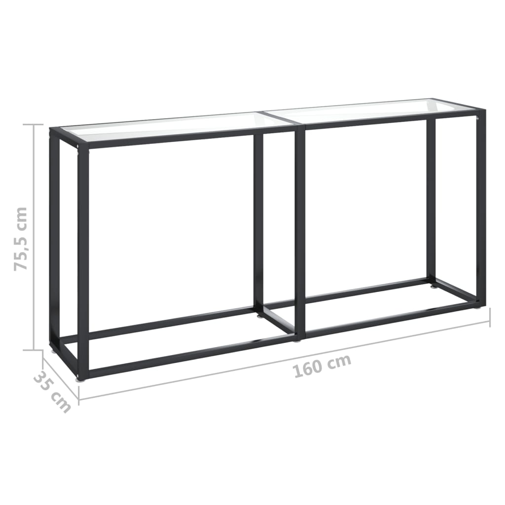 vidaXL Masă consolă, transparent, 160x35x75,5 cm, sticlă securizată vidaXL Masă consolă, transparent, 160x35x75,5 cm, sticlă securizată