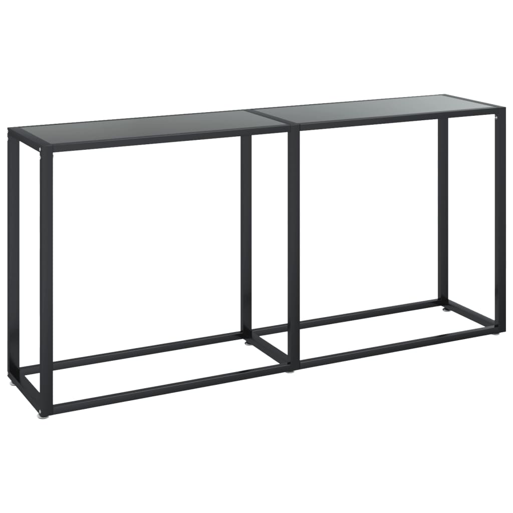 vidaXL Masă consolă, negru, 160x35x75,5 cm, sticlă securizată