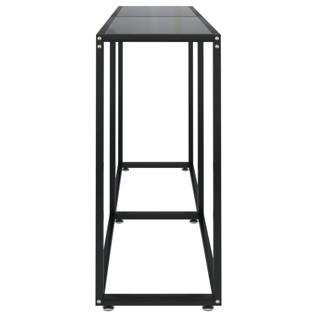 vidaXL Masă consolă, negru, 160x35x75,5 cm, sticlă securizată