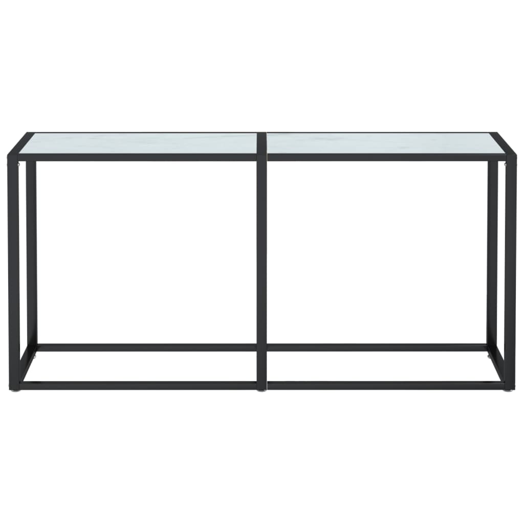 vidaXL Masă consolă, alb marmură, 160x35x75,5 cm, sticlă securizată vidaXL Masă consolă, alb marmură, 160x35x75,5 cm, sticlă securizată
