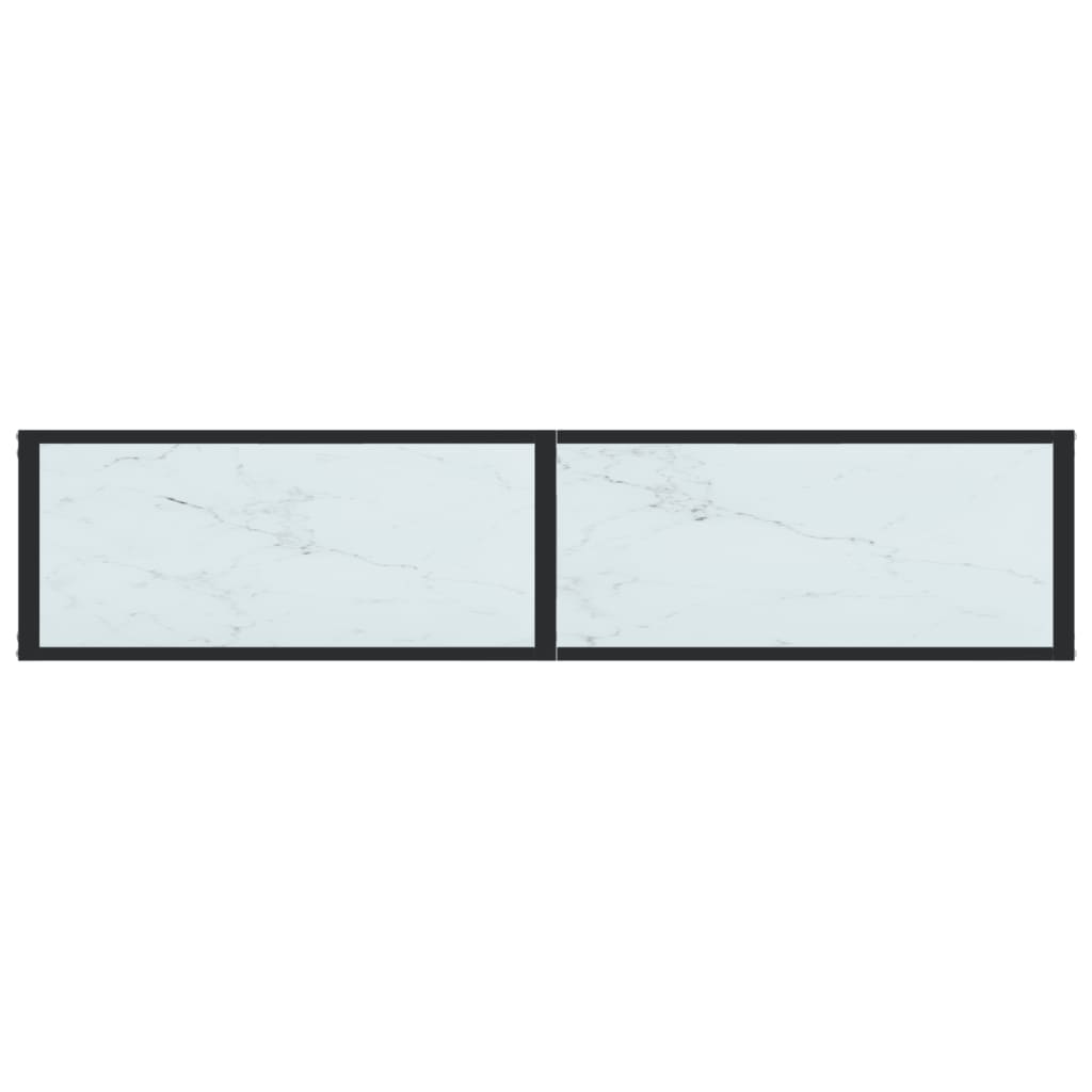 vidaXL Masă consolă, alb marmură, 160x35x75,5 cm, sticlă securizată vidaXL Masă consolă, alb marmură, 160x35x75,5 cm, sticlă securizată