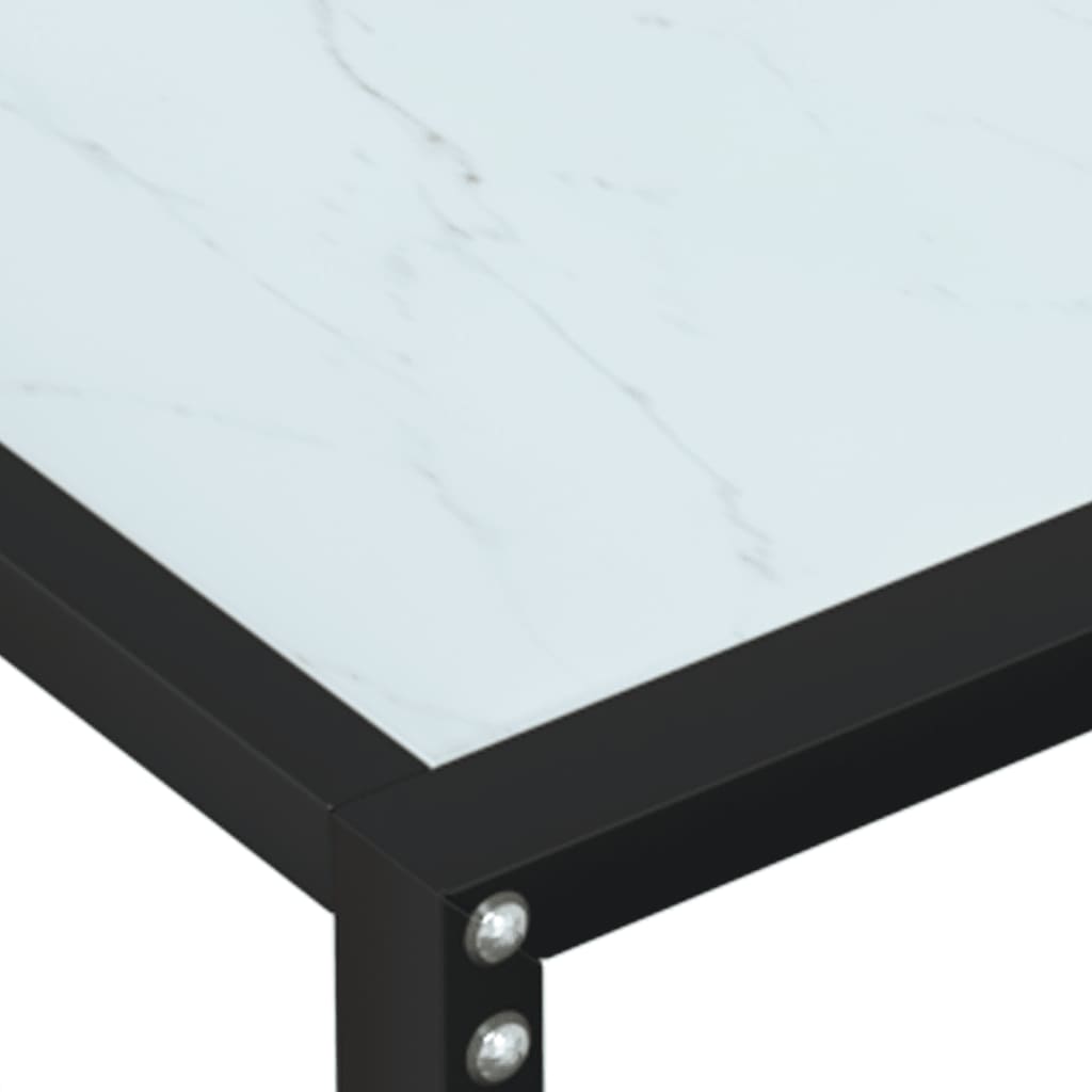 vidaXL Masă consolă, alb marmură, 160x35x75,5 cm, sticlă securizată vidaXL Masă consolă, alb marmură, 160x35x75,5 cm, sticlă securizată