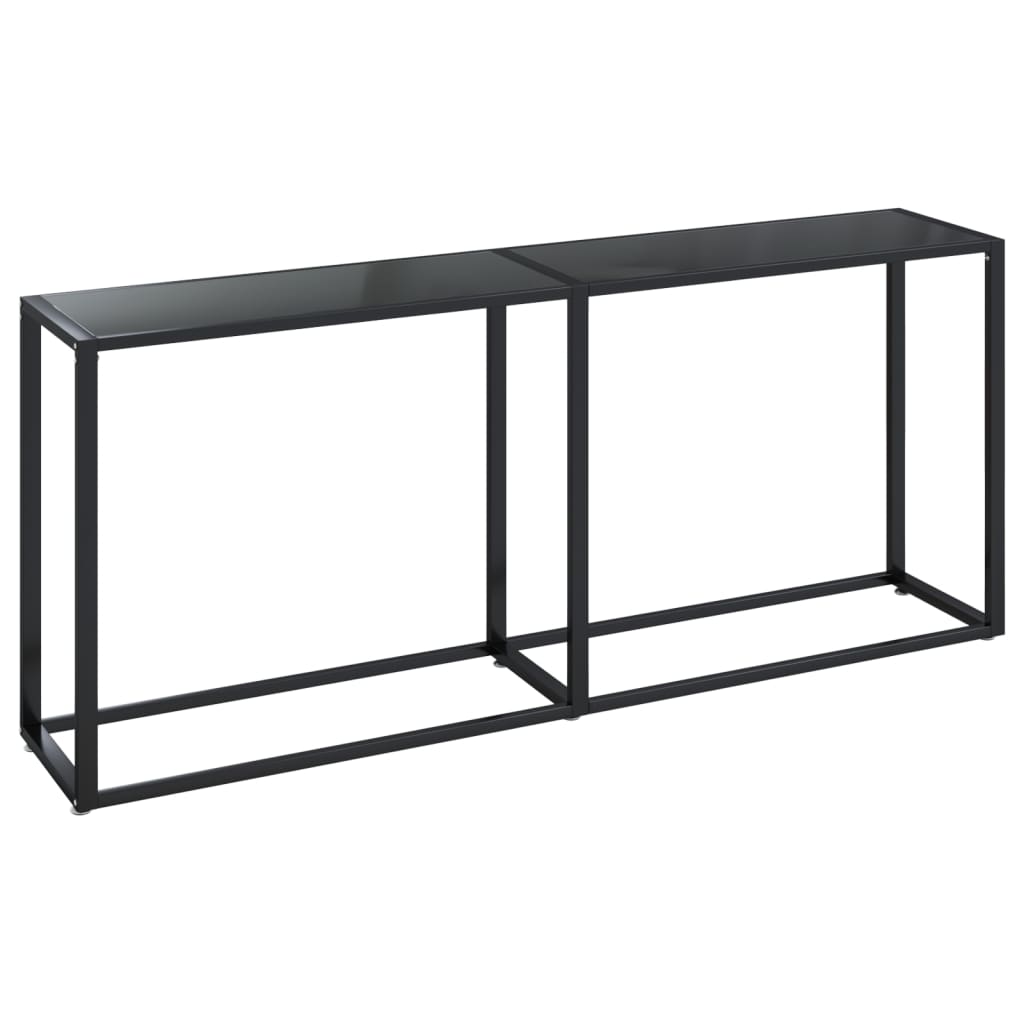 vidaXL Masă consolă, negru, 180x35x75,5 cm, sticlă securizată