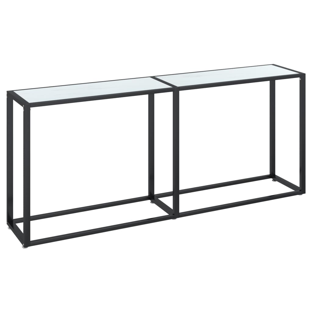 vidaXL Masă consolă, alb marmură, 180x35x75,5 cm, sticlă securizată vidaXL Masă consolă, alb marmură, 180x35x75,5 cm, sticlă securizată