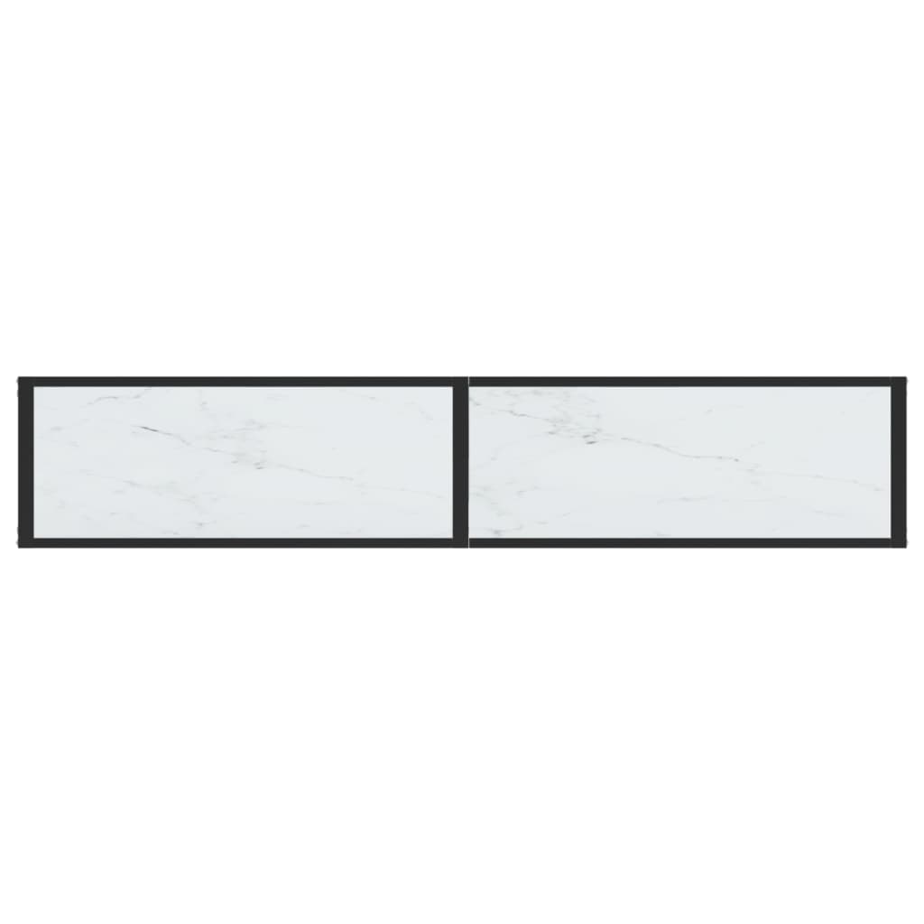 vidaXL Masă consolă, alb marmură, 180x35x75,5 cm, sticlă securizată vidaXL Masă consolă, alb marmură, 180x35x75,5 cm, sticlă securizată