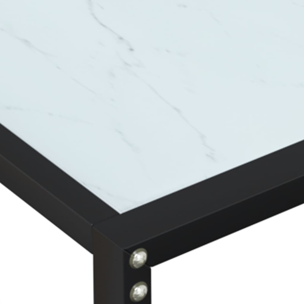 vidaXL Masă consolă, alb marmură, 180x35x75,5 cm, sticlă securizată vidaXL Masă consolă, alb marmură, 180x35x75,5 cm, sticlă securizată