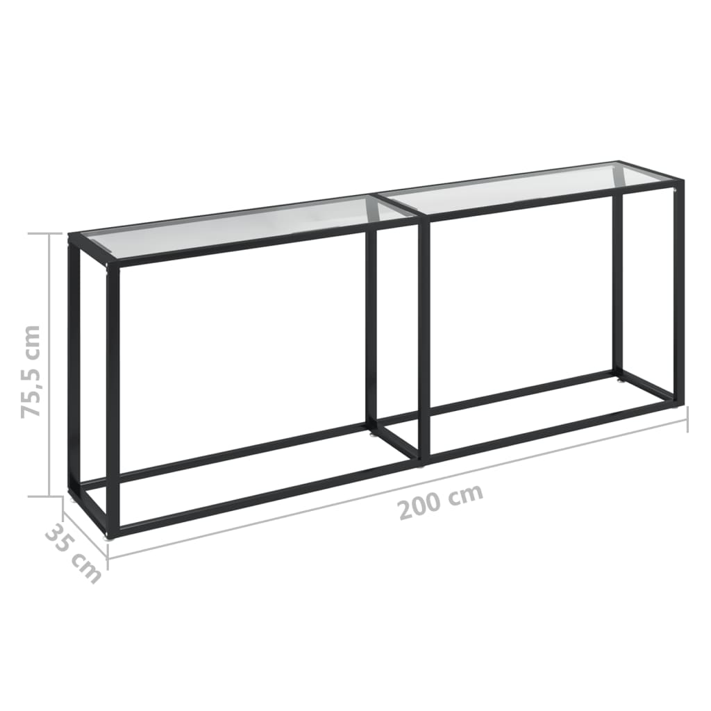 vidaXL Masă consolă, transparent, 200x35x75,5 cm, sticlă securizată vidaXL Masă consolă, transparent, 200x35x75,5 cm, sticlă securizată