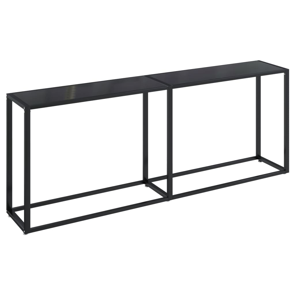vidaXL Masă consolă, negru, 200x35x75,5 cm, sticlă securizată