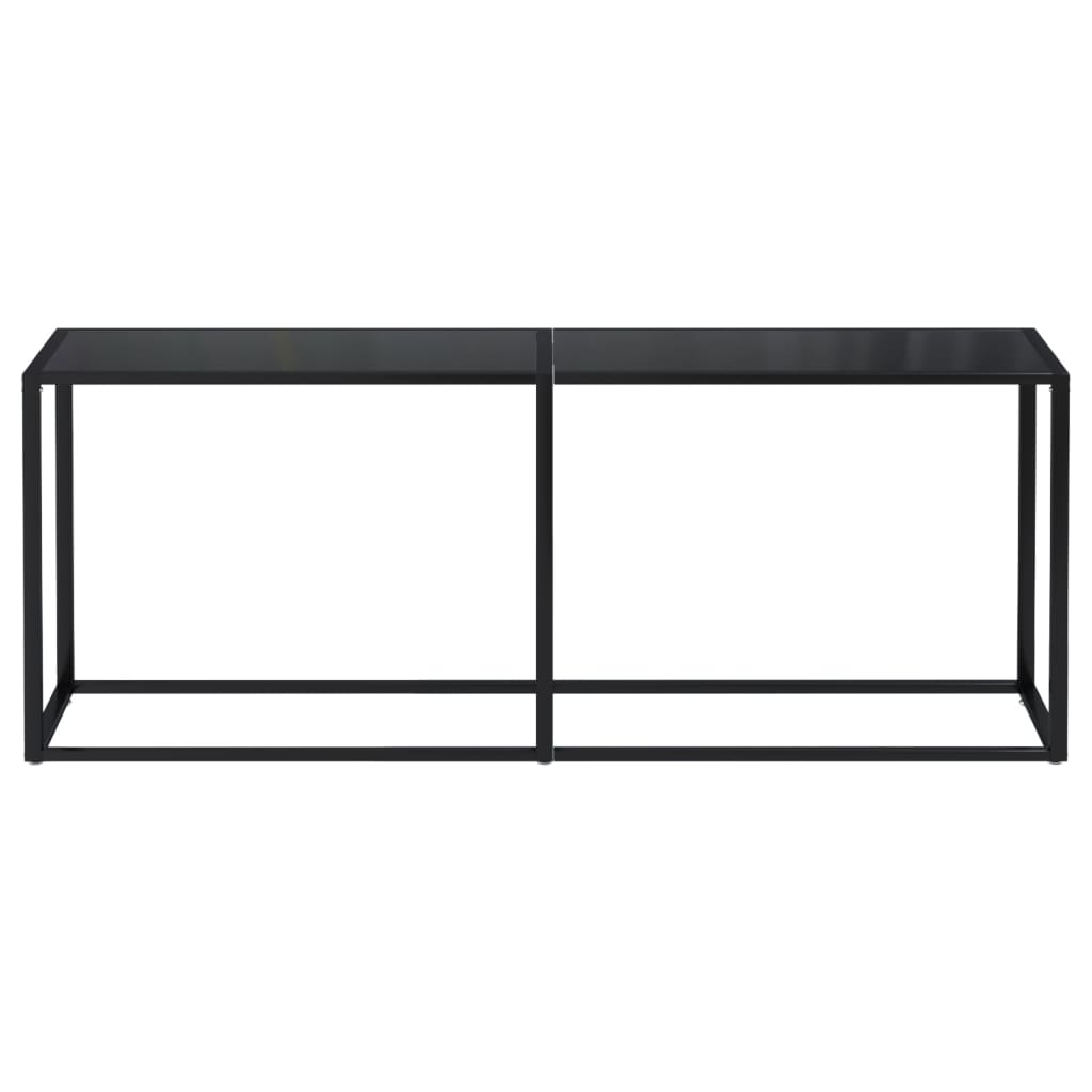 vidaXL Masă consolă, negru, 200x35x75,5 cm, sticlă securizată