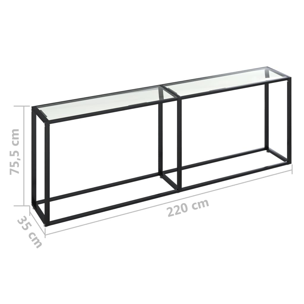 vidaXL Masă consolă, transparent, 220x35x75,5 cm, sticlă securizată vidaXL Masă consolă, transparent, 220x35x75,5 cm, sticlă securizată