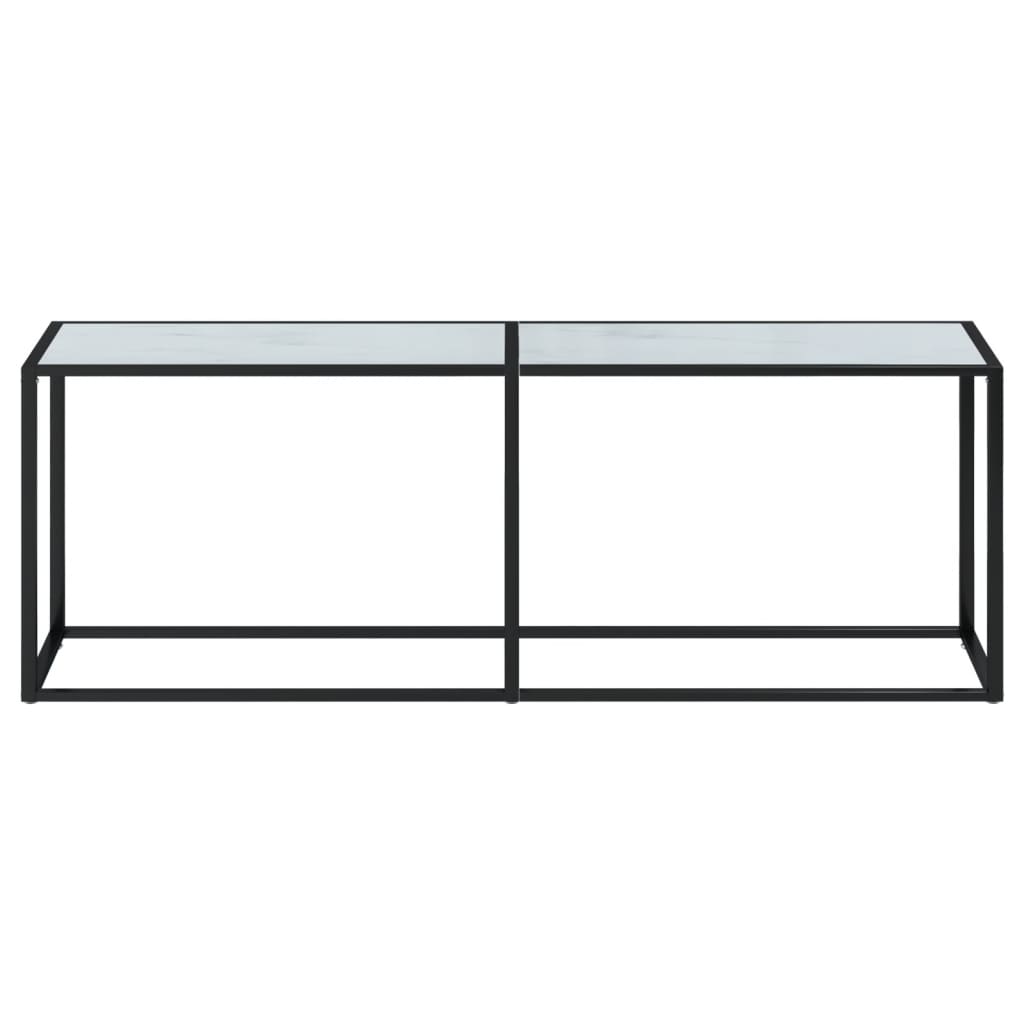 vidaXL Masă consolă, alb marmură, 220x35x75,5 cm, sticlă securizată vidaXL Masă consolă, alb marmură, 220x35x75,5 cm, sticlă securizată