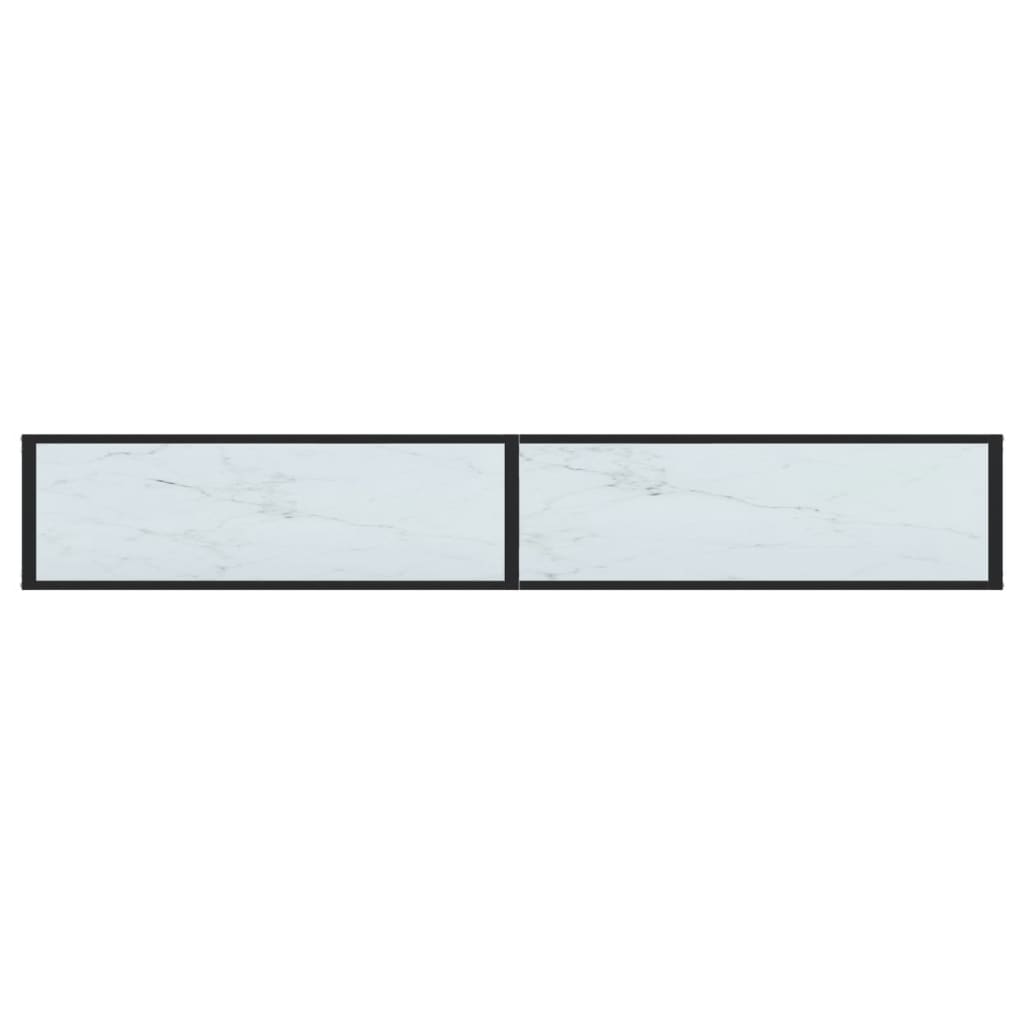 vidaXL Masă consolă, alb marmură, 220x35x75,5 cm, sticlă securizată vidaXL Masă consolă, alb marmură, 220x35x75,5 cm, sticlă securizată