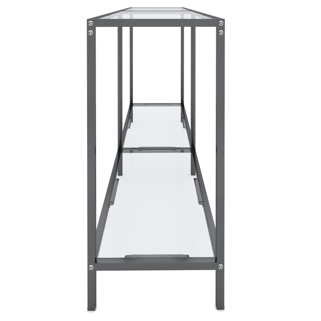 vidaXL Masă consolă, transparent, 140x35x75,5 cm, sticlă securizată