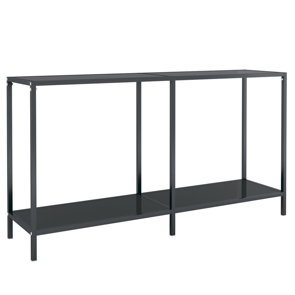vidaXL Masă consolă, negru, 140x35x75,5 cm, sticlă securizată