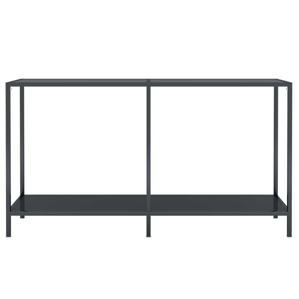 vidaXL Masă consolă, negru, 140x35x75,5 cm, sticlă securizată