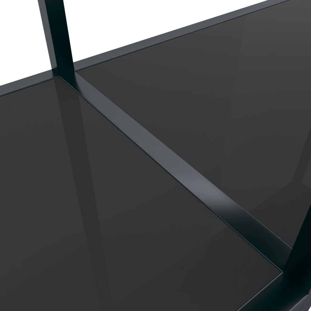 vidaXL Masă consolă, negru, 140x35x75,5 cm, sticlă securizată