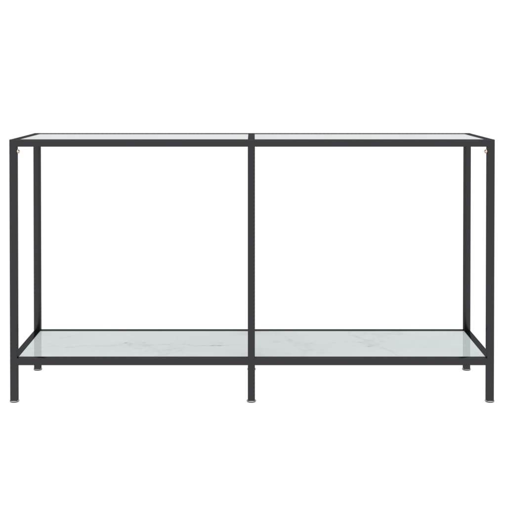 vidaXL Masă consolă, alb, 140x35x75,5 cm, sticlă securizată