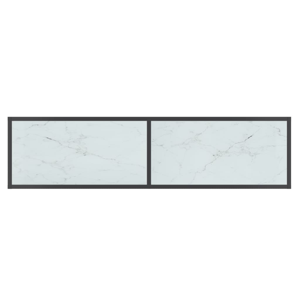 vidaXL Masă consolă, alb, 140x35x75,5 cm, sticlă securizată